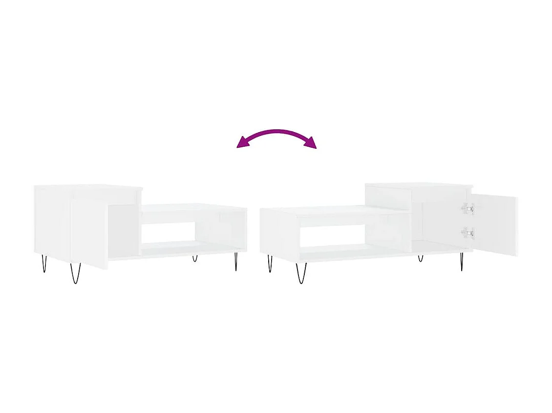 Couchtisch-Wohnzimmertisch-Beistelltische Weiß 100x50x45 cm Holzwerkstoff SHL49335