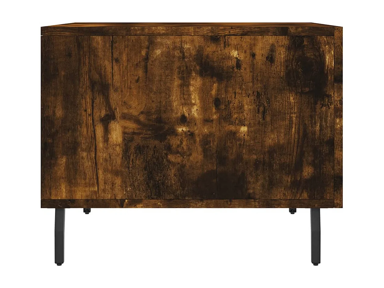 Lot de 2 Tables basses-Tables d'appoint chêne fumé 50x50x40 cm bois d'ingénierie SHL23041