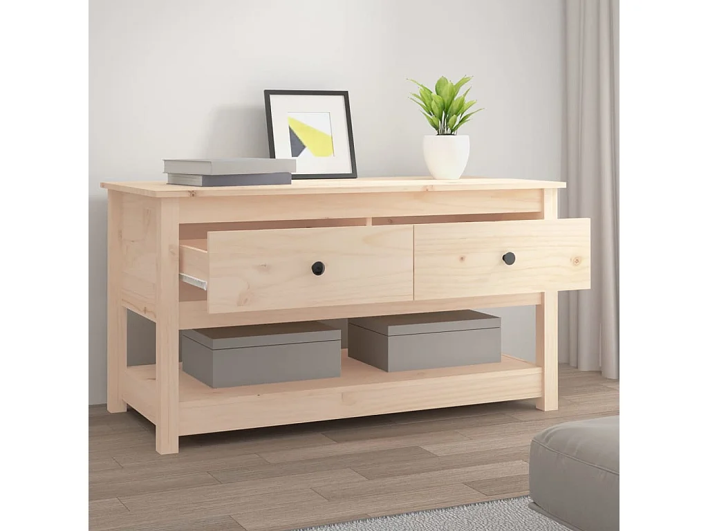 Table basse salon-Table d'appoint 102x49x55 cm Bois massif de pin SHL42038