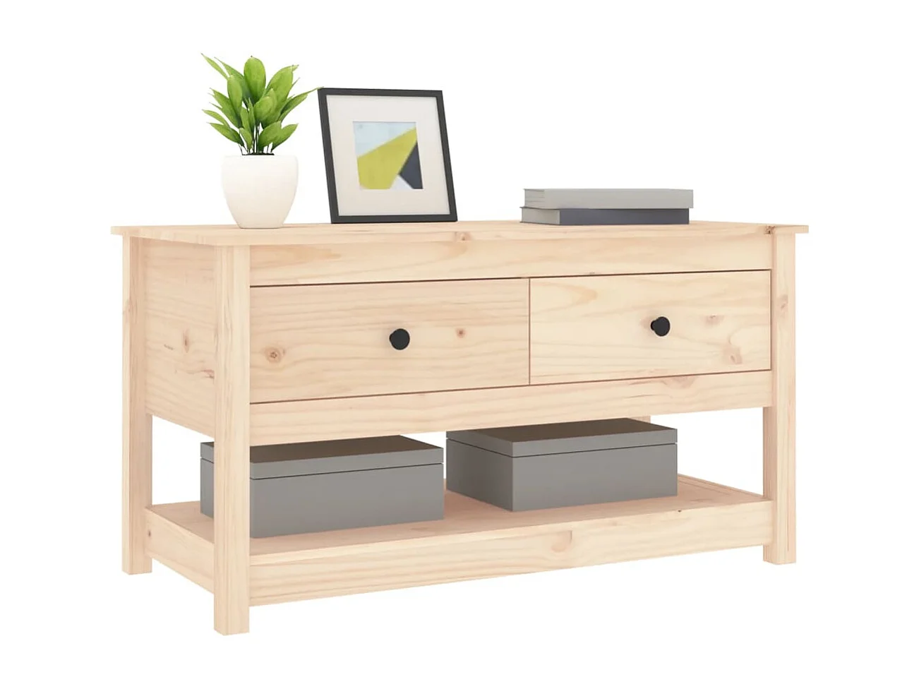 Couchtisch-Wohnzimmertisch-Beistelltische 102x49x55 cm Massivholz Kiefer SHL98738