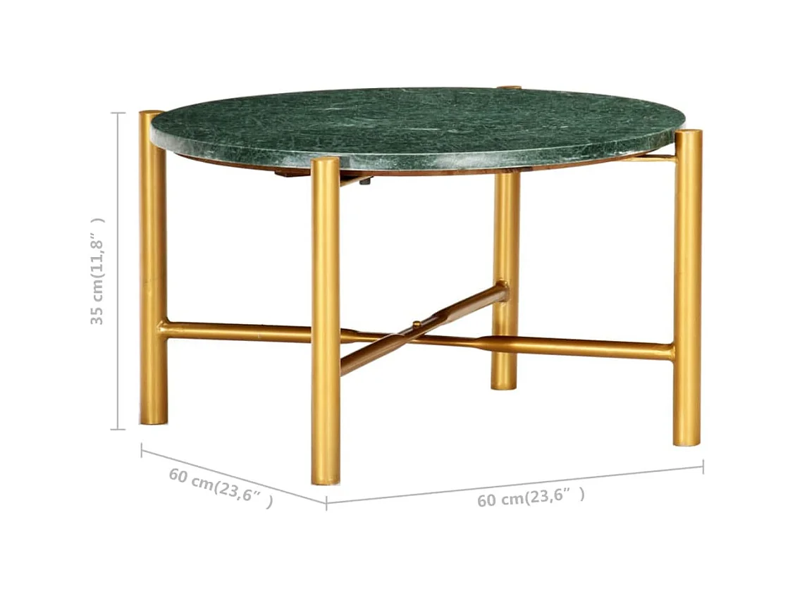 Mesa de centro | Mesa de apoio 60x60x35cm pedra genuína textura mármore verde