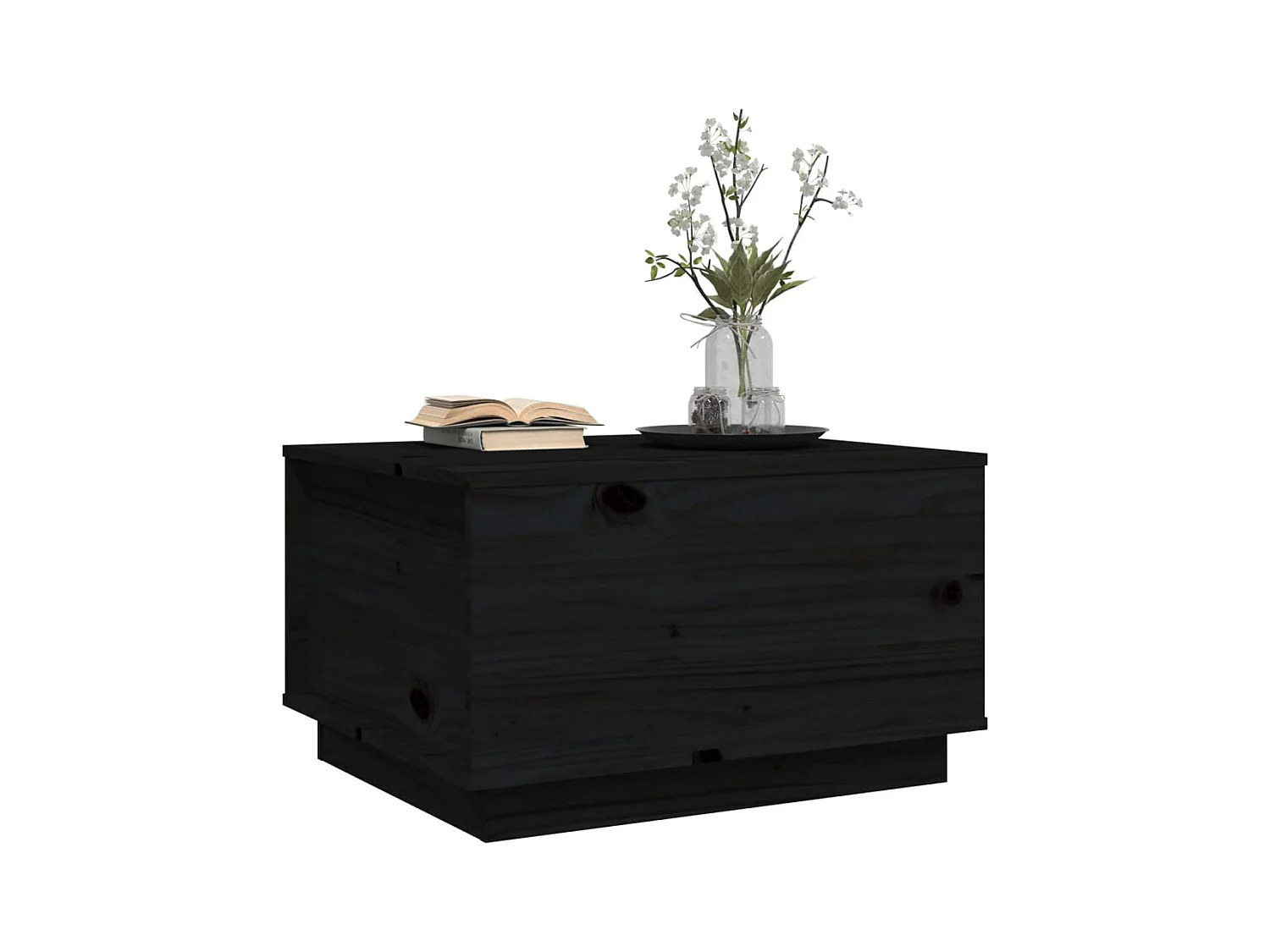 Mesa de centro | Mesa auxiliar madera contrachapada blanco brillo 90x50x40 cm SHL226603