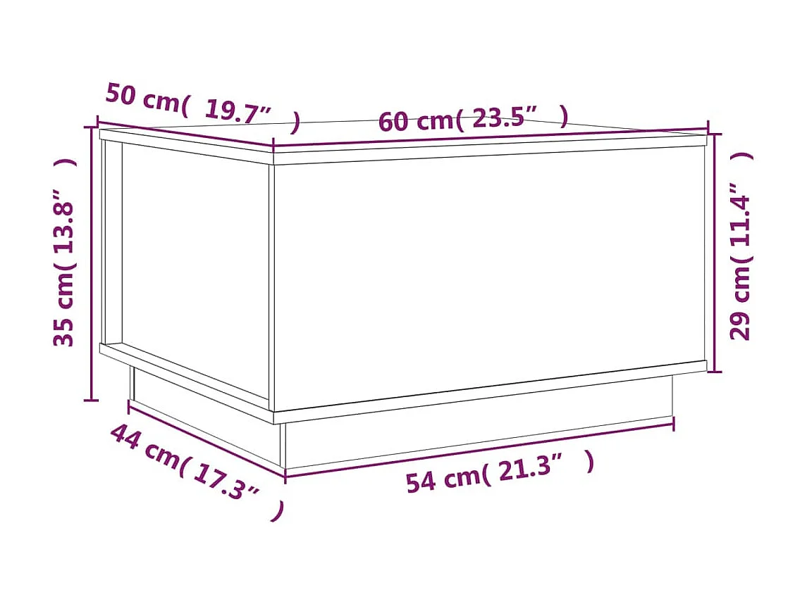Mesa de centro | Mesa auxiliar madera contrachapada blanco brillo 90x50x40 cm SHL226603