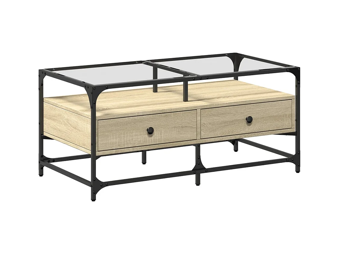 Mesa de centro-Mesa auxiliar madera contrachapada blanco 90x60x31 cm SHL1975