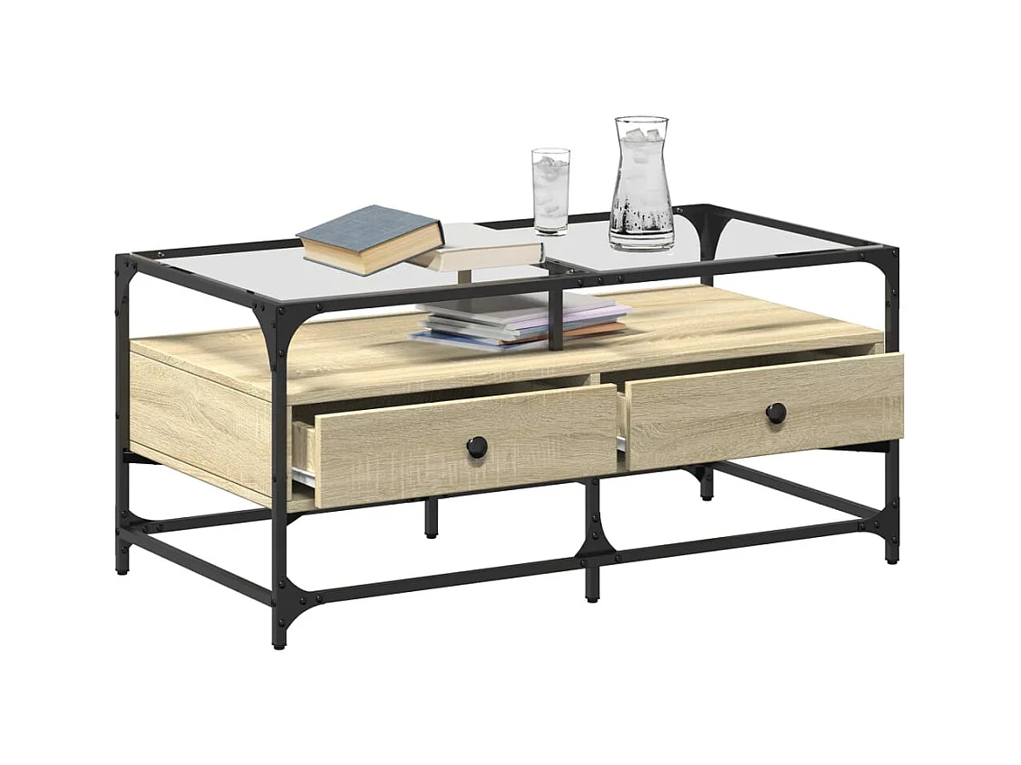 Mesa de centro-Mesa auxiliar madera contrachapada blanco 90x60x31 cm SHL1975