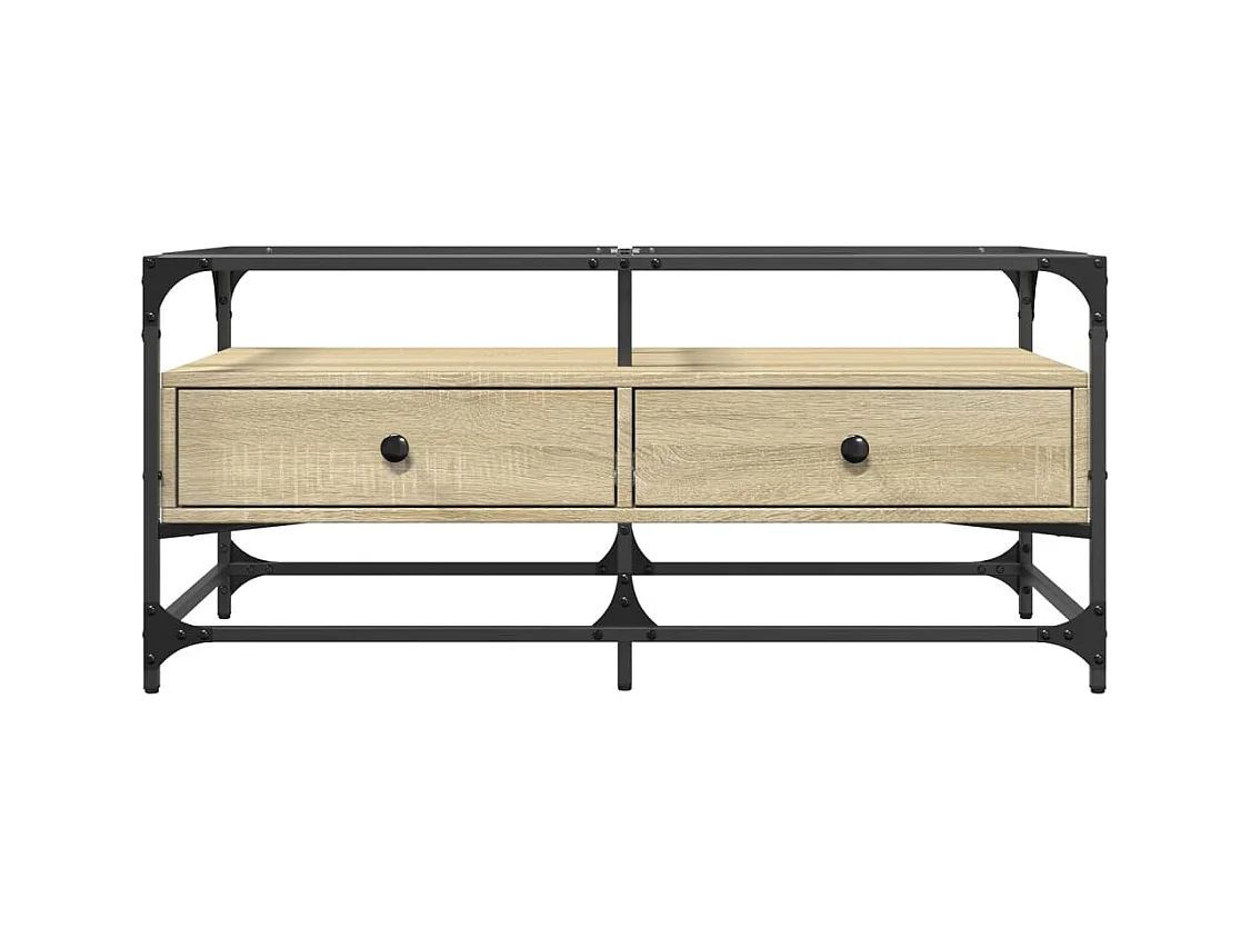 Mesa de centro-Mesa auxiliar madera contrachapada blanco 90x60x31 cm SHL1975