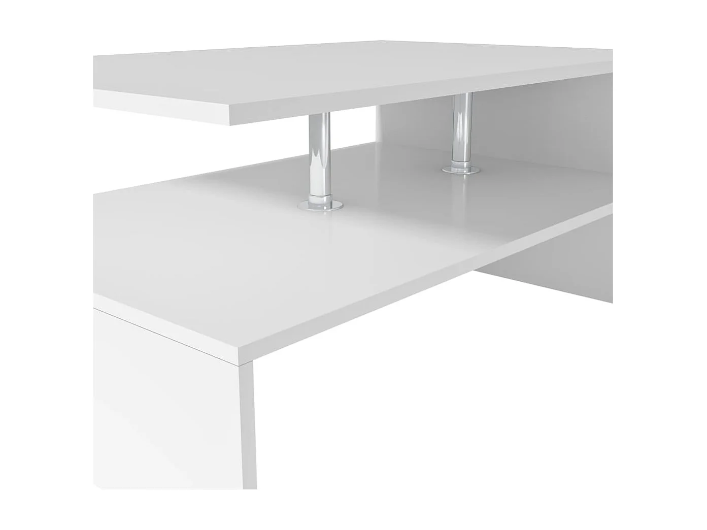 Couchtisch-Beistelltisch-Sofatisch Holzwerkstoff 90x59x42 cm Weiß SHL53299