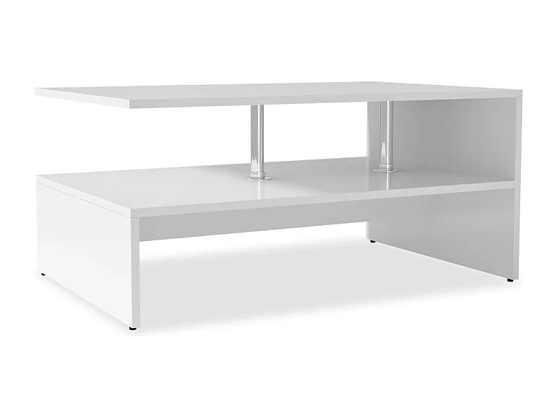 Couchtisch-Beistelltisch-Sofatisch Holzwerkstoff 90x59x42 cm Weiß SHL53299