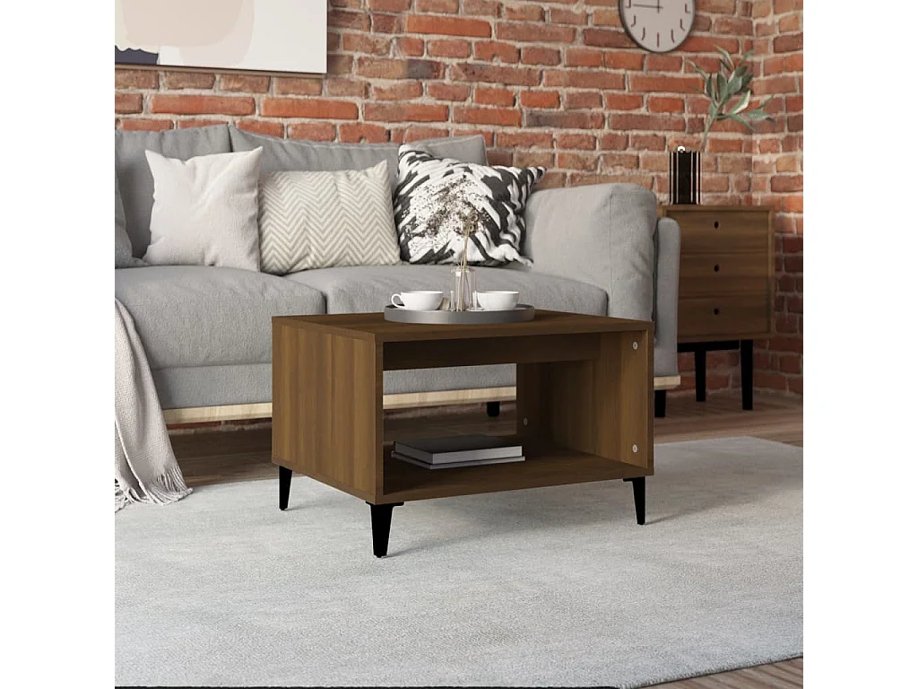 Table basse salon-Table d'appoint Chêne marron 60x50x40 cm Bois d'ingénierie SHL27018