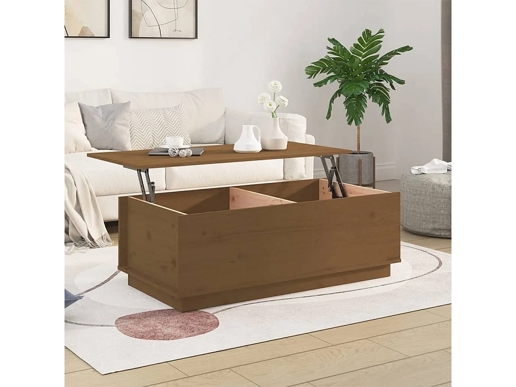 Couchtisch-Sofatisch-Beistelltische Honigbraun 100x50x35 cm Massivholz Kiefer SHL26913