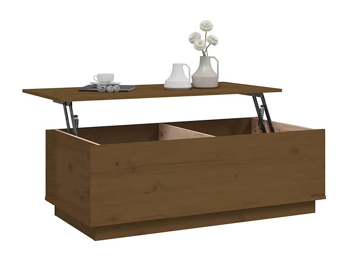 Couchtisch-Sofatisch-Beistelltische Honigbraun 100x50x35 cm Massivholz Kiefer SHL26913