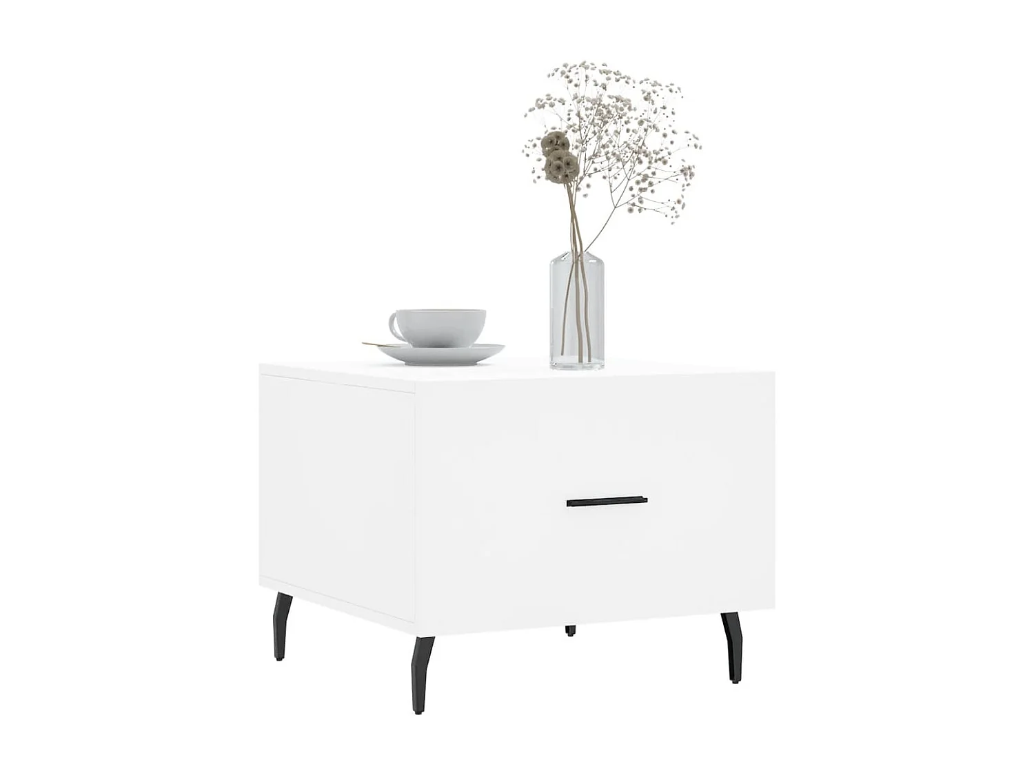 Lot de 2 Tables basses-Tables d'appoint blanc 50x50x40 cm bois d'ingénierie SHL44076