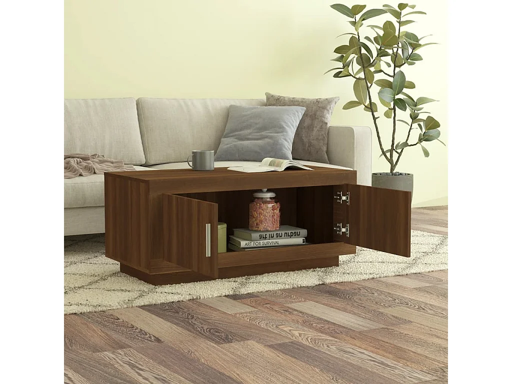 Mesa de centro | Mesa auxiliar madera contrachapada negro 50x50x40 cm SHL4984