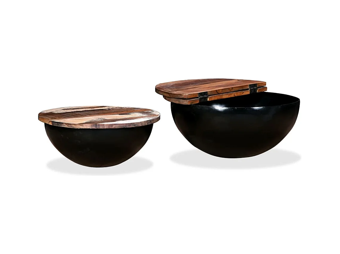 Mesa de centro | Mesa de café | Mesa auxiliar 3 piezas Marrón cera 46x46x47 cm SHL2199