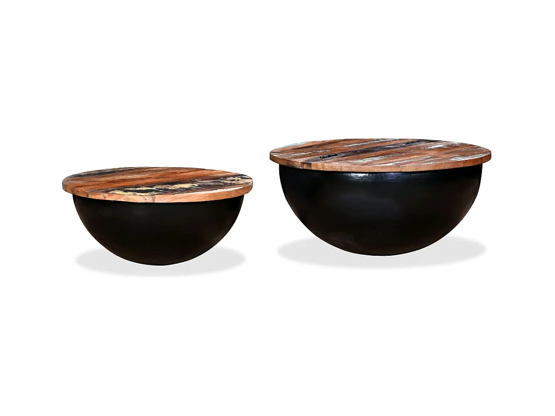 Mesa de centro | Mesa de café | Mesa auxiliar 3 piezas Marrón cera 46x46x47 cm SHL2199