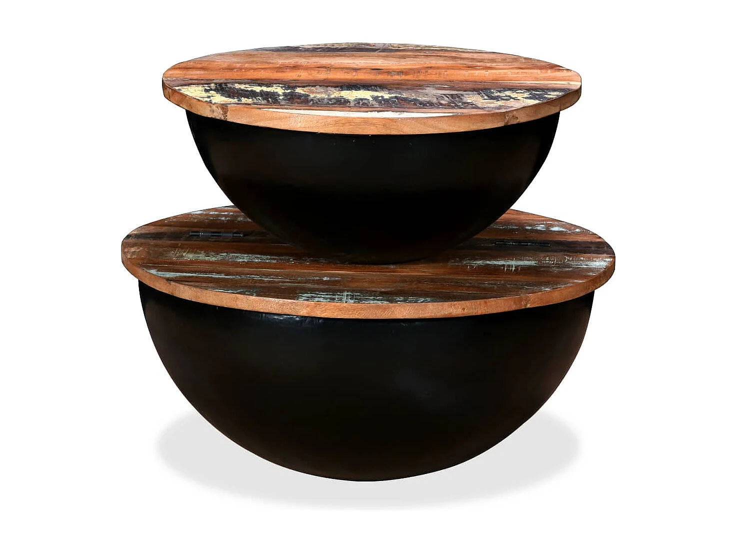 Mesa de centro | Mesa de café | Mesa auxiliar 3 piezas Marrón cera 46x46x47 cm SHL2199