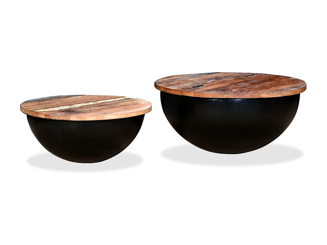 Mesa de centro | Mesa de café | Mesa auxiliar 3 piezas Marrón cera 46x46x47 cm SHL2199