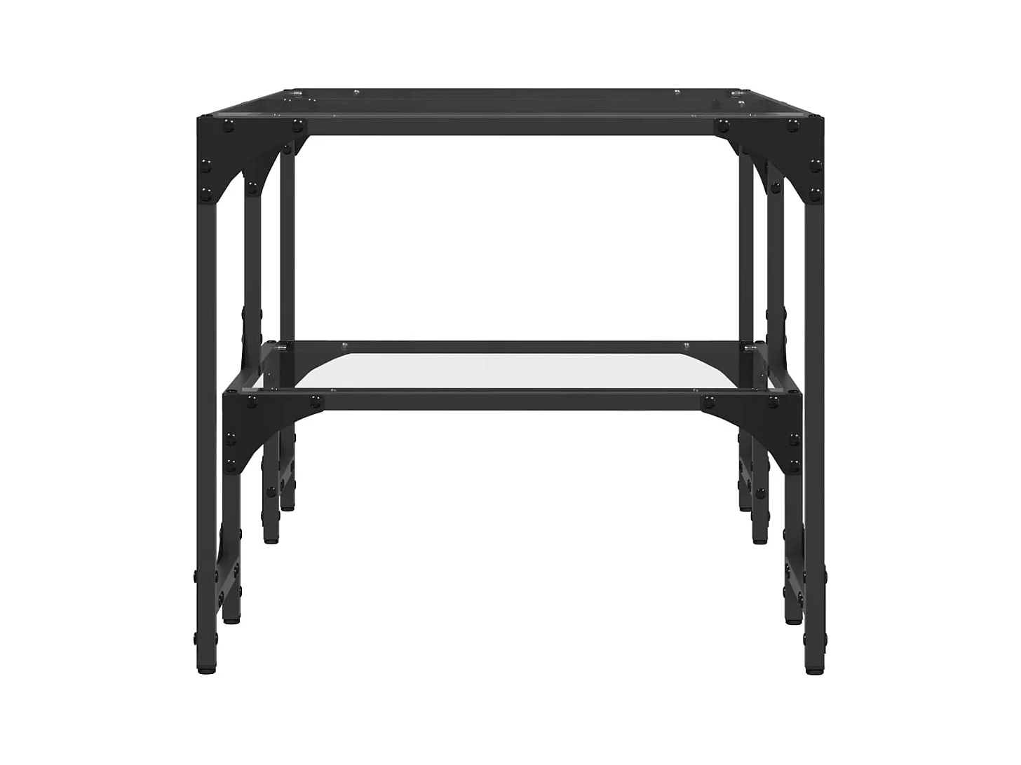 Table basse salon-Table d'appoint-dessus en verre transparent 98,5x50x45cm acier SHL60748