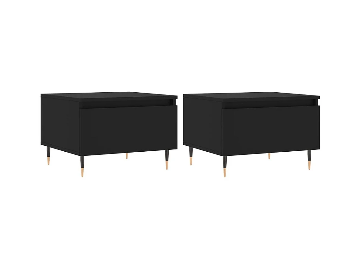 Lot de 2 Tables basses-Tables d'appoint noir 50x46x35 cm bois d'ingénierie SHL87511