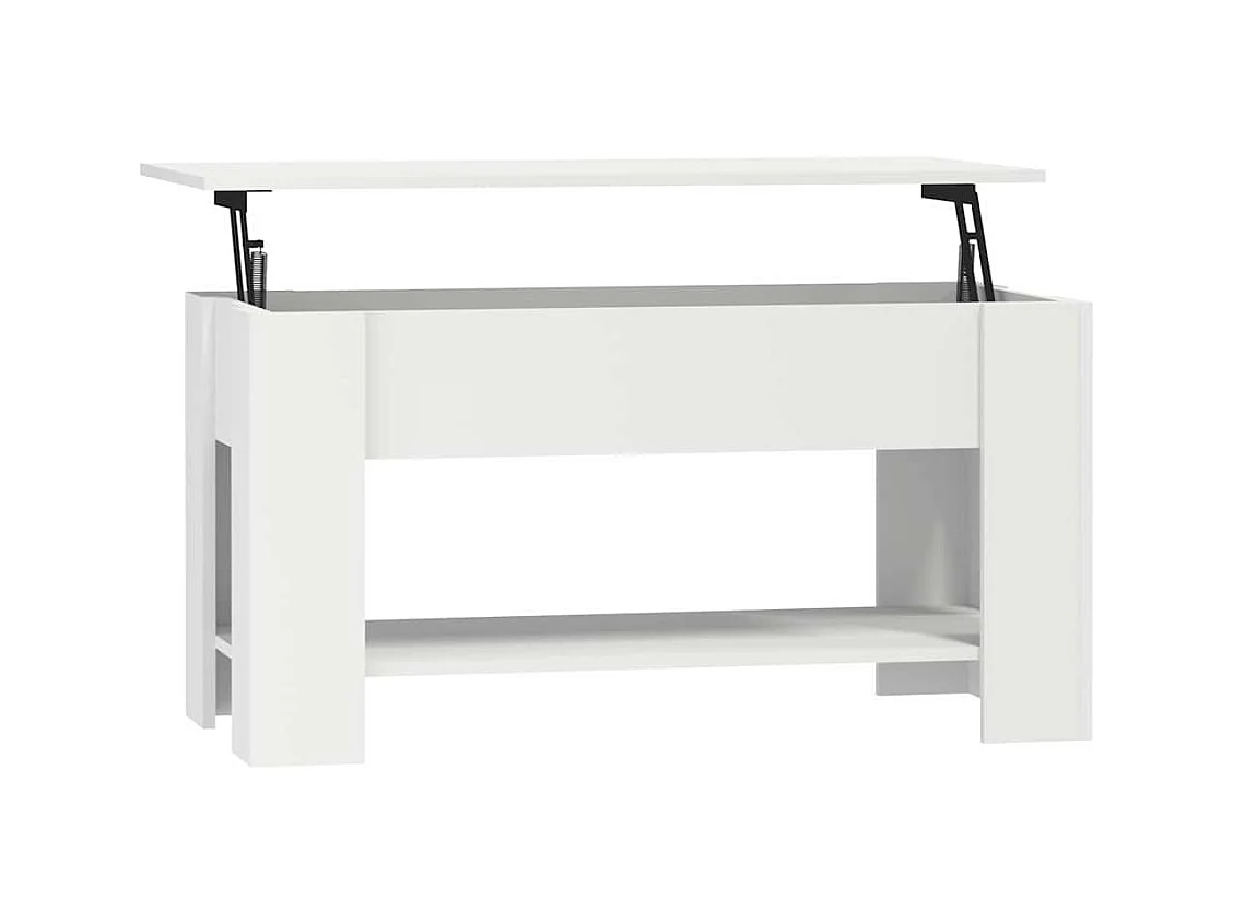 Table basse salon-Table d'appoint blanc 101x49x52 cm bois d'ingénierie SHL52350