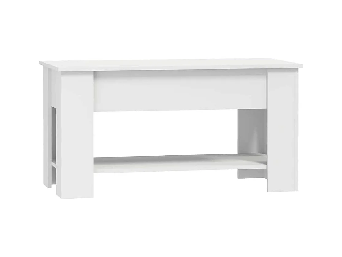 Table basse salon-Table d'appoint blanc 101x49x52 cm bois d'ingénierie SHL52350