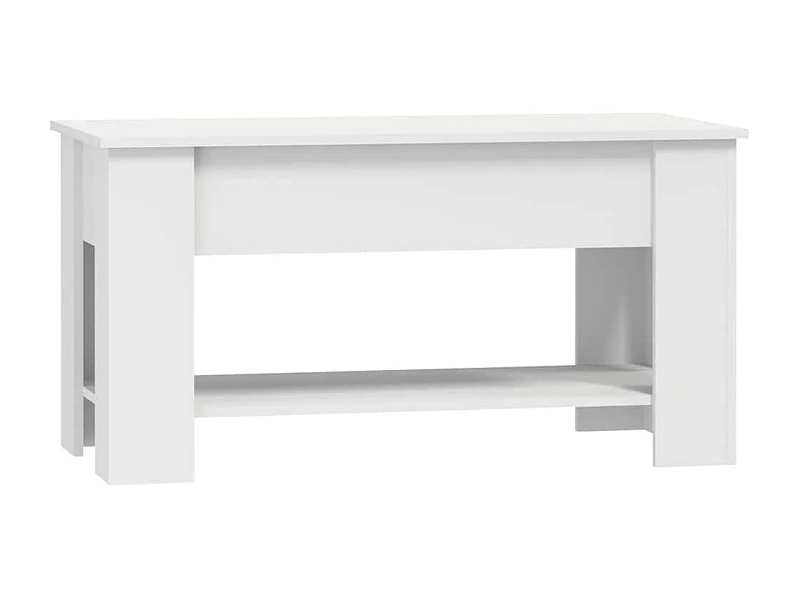 Table basse salon-Table d'appoint blanc 101x49x52 cm bois d'ingénierie SHL52350