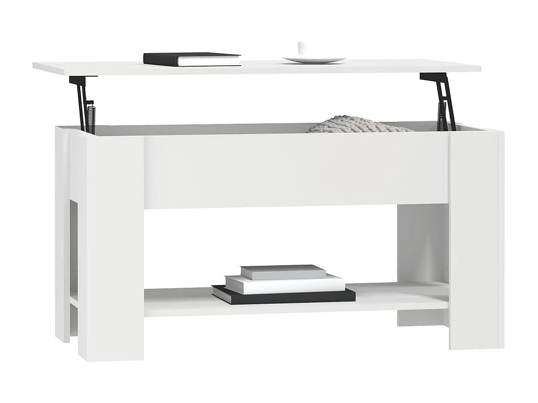 Table basse salon-Table d'appoint blanc 101x49x52 cm bois d'ingénierie SHL52350