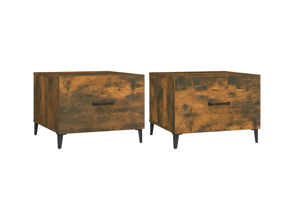 Mesa de centro | Mesa auxiliar madera contrachapada negro 80x50x40 cm SHL64214