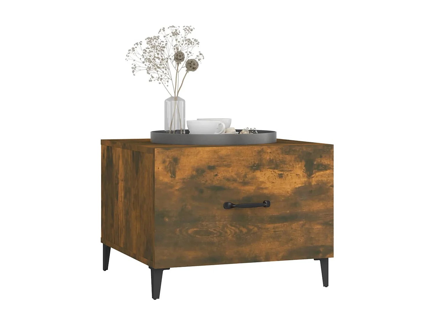 Mesa de centro | Mesa auxiliar madera contrachapada negro 80x50x40 cm SHL64214