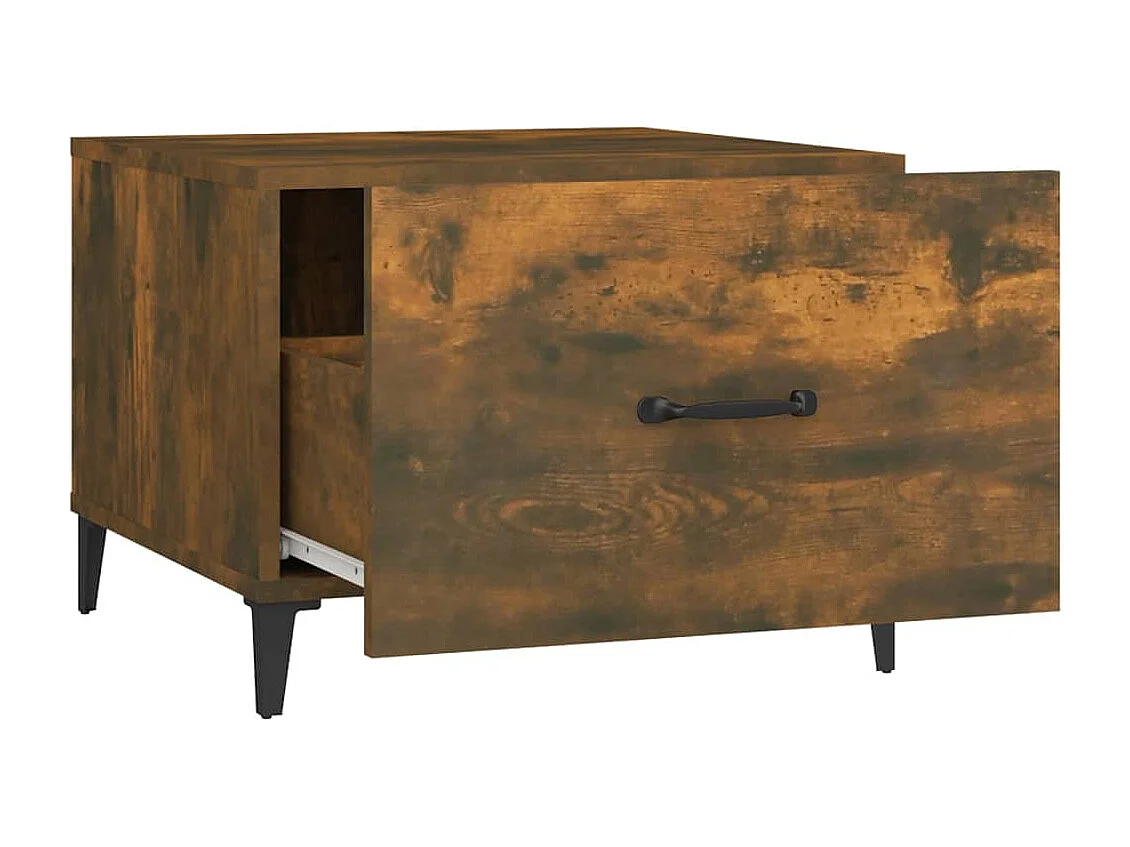 Conjunto de 2 Mesas de Centro | Mesa de apoio com pernas de metal 50x50x40 cm fumado