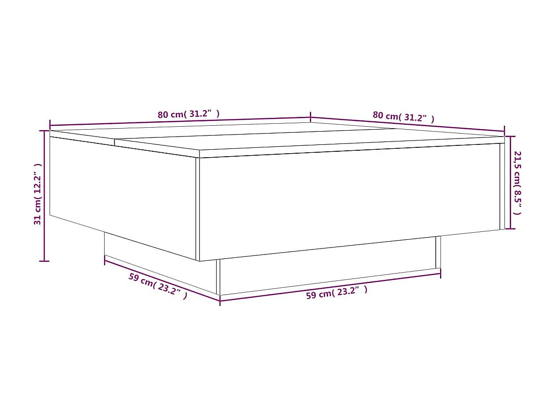 Couchtisch-Wohnzimmertisch-Beistelltische Grau Sonoma 80x80x31 cm Holzwerkstoff SHL68329