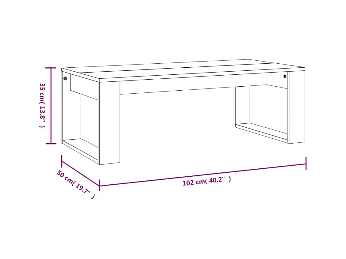 Mesa de centro | Mesa auxiliar madera de ingeniería gris Sonoma 102x50x35 cm SHL2544
