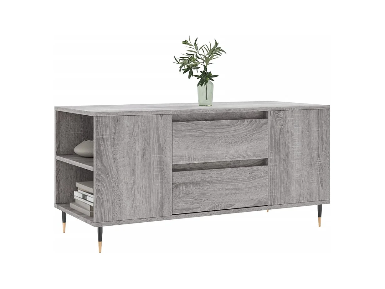 Table basse salon-Table d'appoint sonoma gris 102x44,5x50 cm bois d'ingénierie SHL89224
