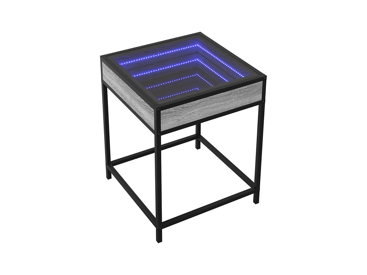 Table basse salon-Table d'appoint avec LED Infinity sonoma gris 40x40x51 cm SHL48754