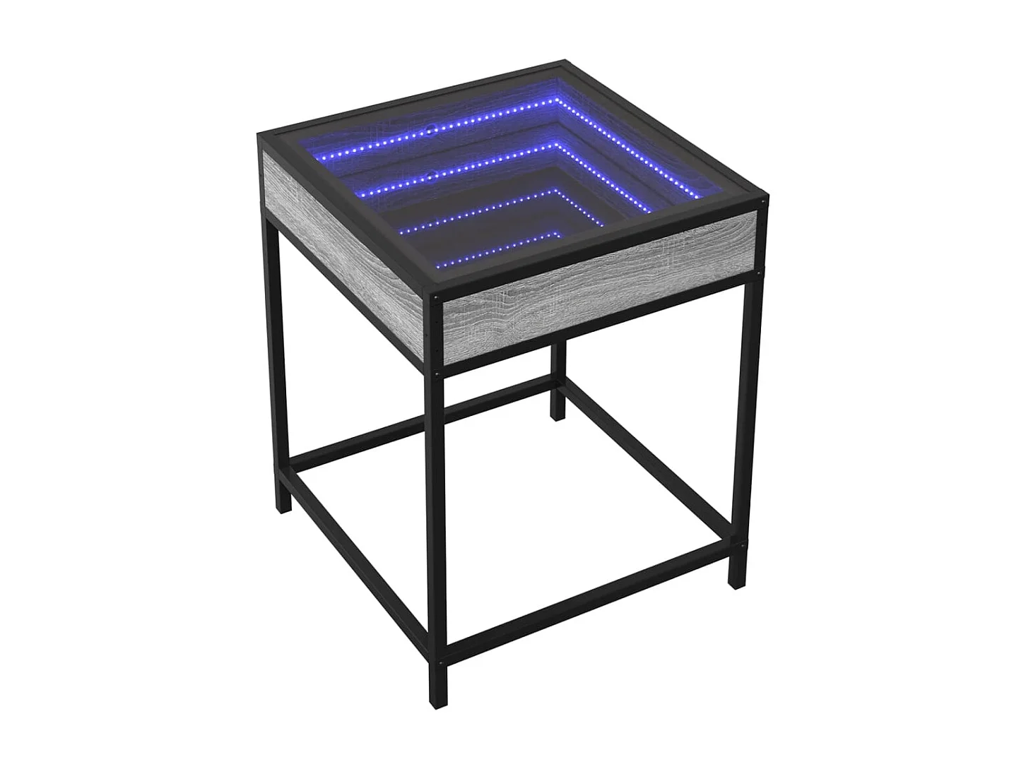Couchtisch mit Infinity-LED | Beistelltische | Sofatisch Grau Sonoma 40x40x51 cm SHL53127
