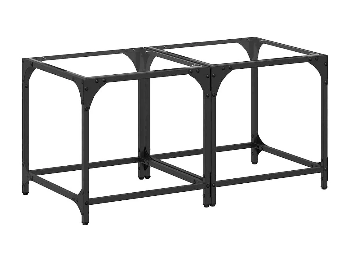 Couchtisch 2er Set-Sofatisch-Beistelltische mit Glasplatte Transparent 40x40x40 cm Stahl SHL42379