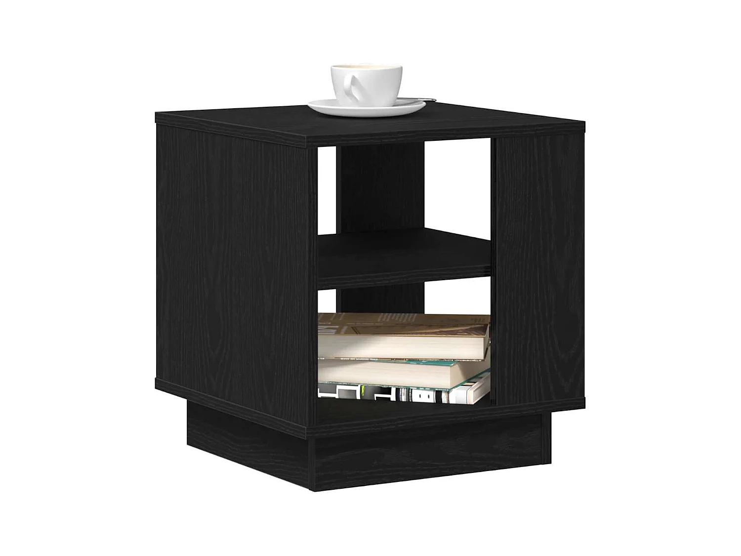 Mesa de centro-Mesa auxiliar-Mesita de centro madera contrachapada gris hormigón 68x50x38 cm SHL3461