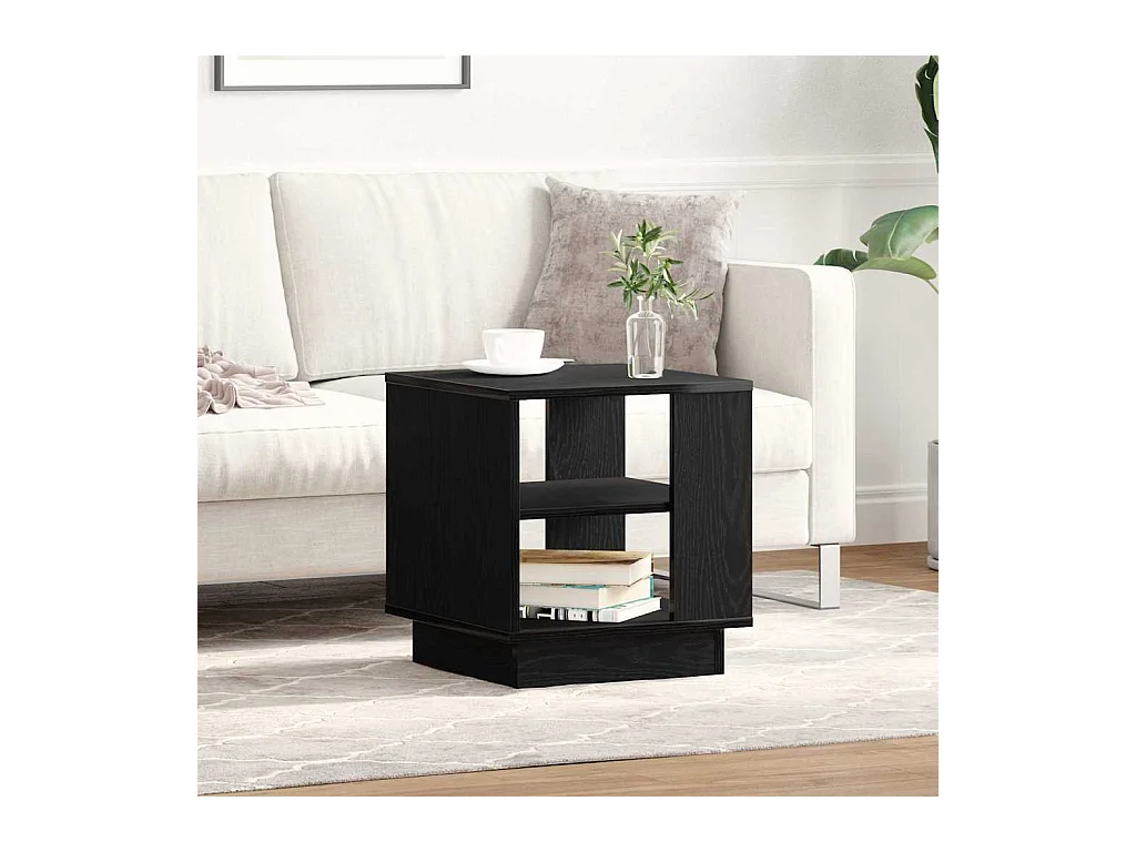 Mesa de centro-Mesa auxiliar-Mesita de centro madera contrachapada gris hormigón 68x50x38 cm SHL3461