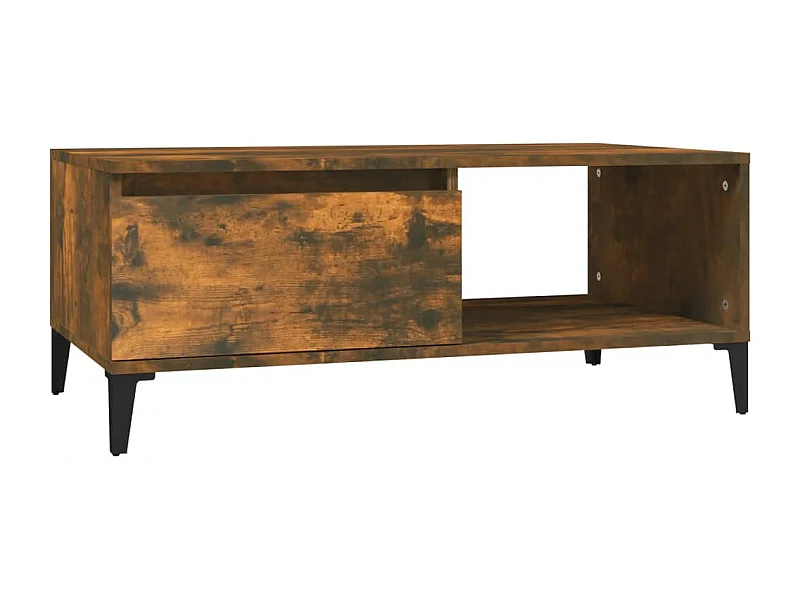 Table basse salon-Table d'appoint Chêne fumé 90x50x36,5 cm Bois d'ingénierie SHL20176