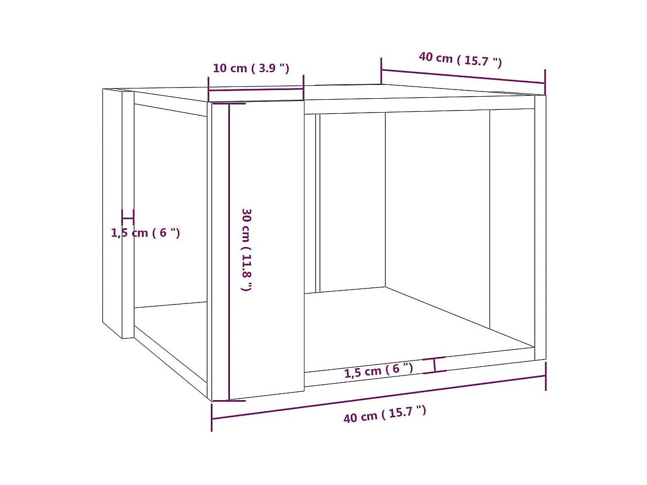 Mesa de centro | Mesa auxiliar madera contrachapada gris Sonoma 60x44,5x45 cm SHL289248