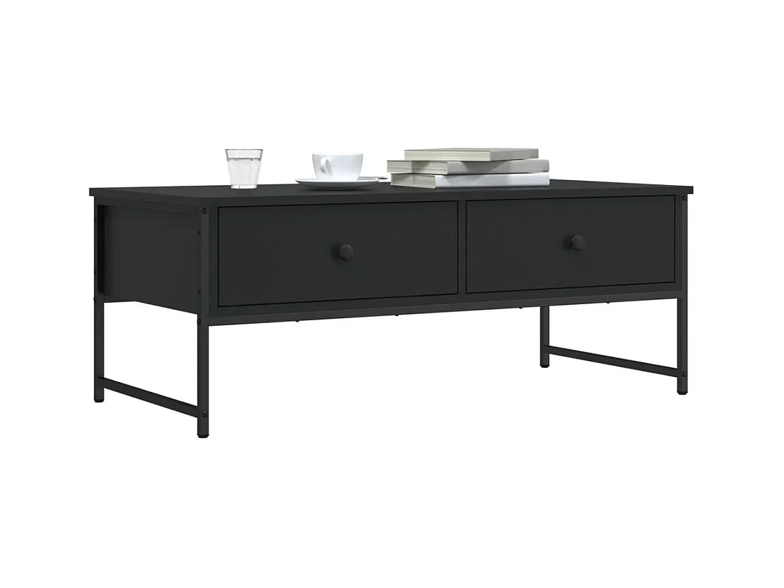 Mesa de centro | Mesa de apoio 101x49x39.5 cm derivados de madeira preto