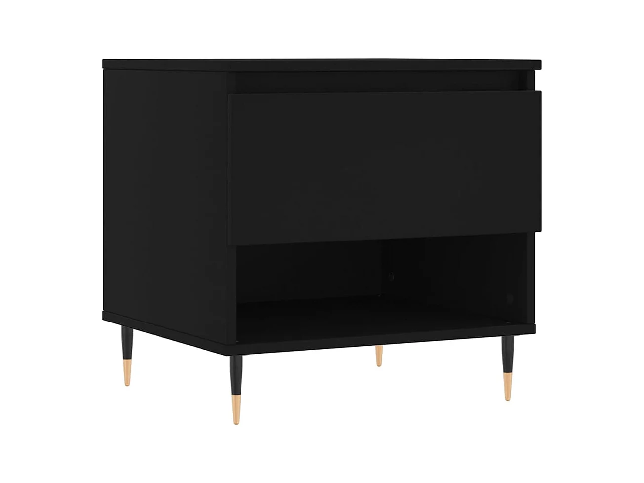 Table basse salon-Table à thé noir 50x46x50 cm bois d’ingénierie SHL21405