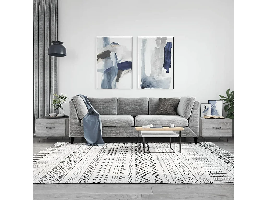 Couchtisch 2er Set-Sofatisch-Beistelltische Grau Sonoma 50x50x40 cm Holzwerkstoff SHL24150