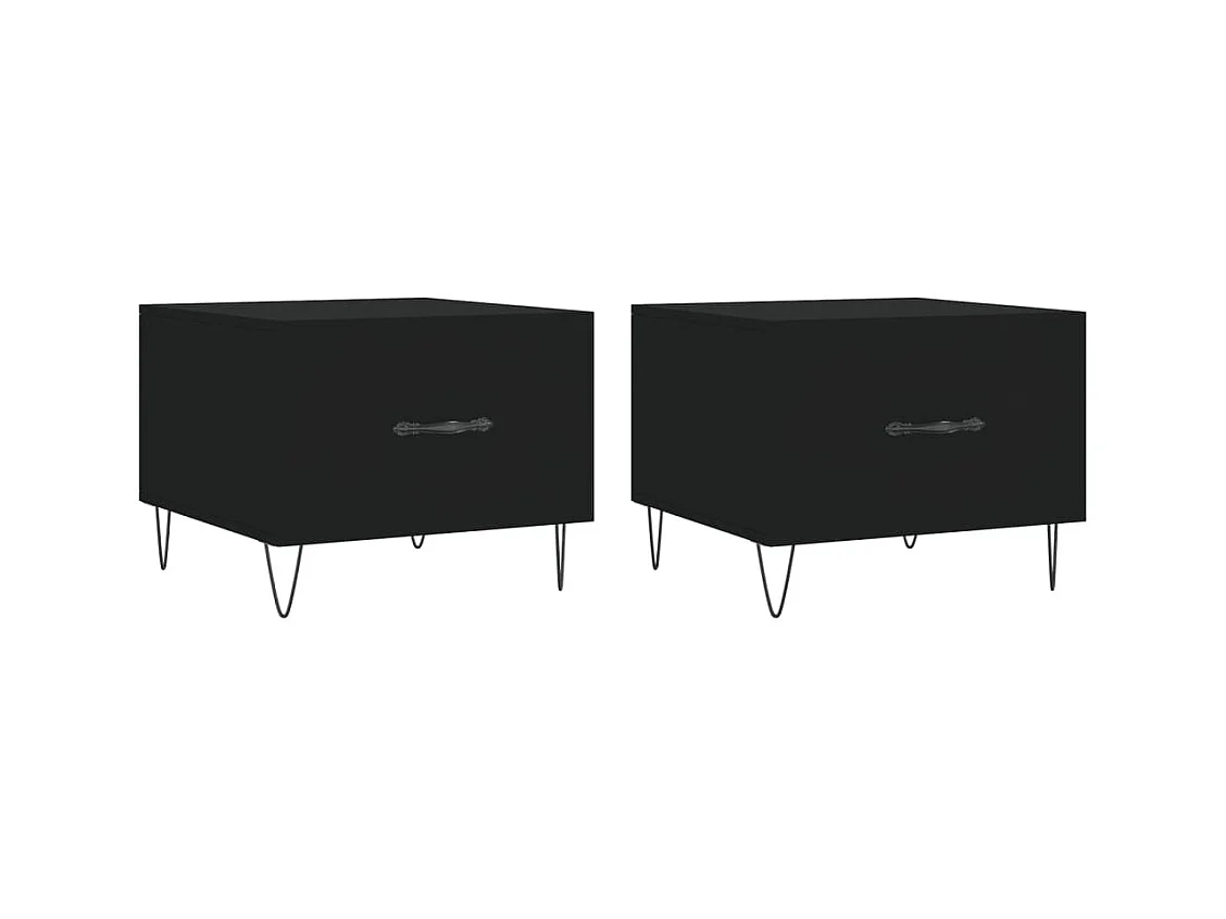 Lot de 2 Tables basses-Tables d'appoint noir 50x50x40 cm bois d'ingénierie SHL34939