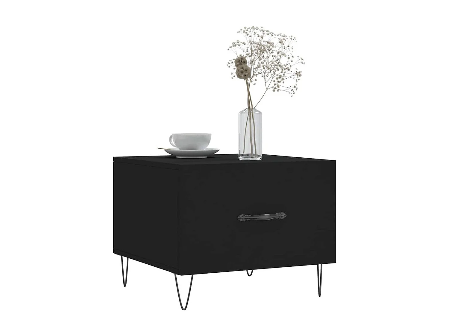 Couchtisch 2er Set-Sofatisch-Beistelltische Schwarz 50x50x40 cm Holzwerkstoff SHL71592