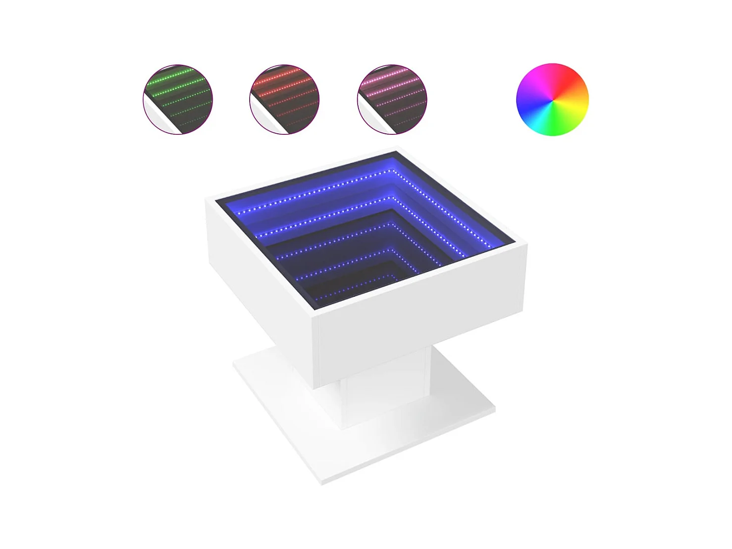 Mesa de centro-Mesa auxiliar madera contrachapada marrón roble 55x55x42 cm SHL63881