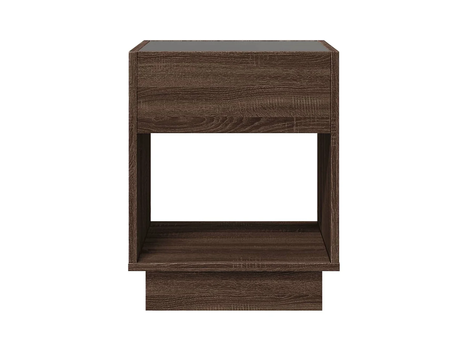 Table basse salon-Table d'appoint avec LED infini chêne marron 40x40x50 cm SHL2556