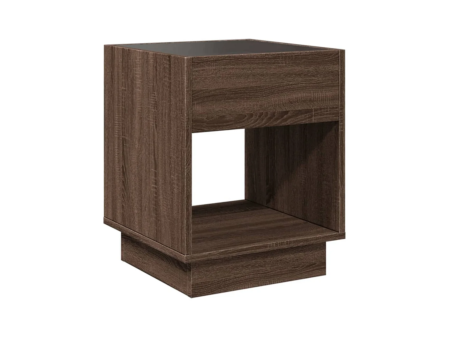Table basse salon-Table d'appoint avec LED infini chêne marron 40x40x50 cm SHL2556