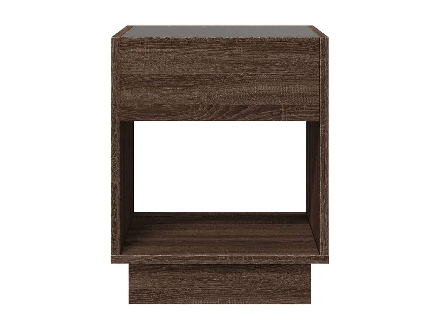 Salontafel | Bijzettafel met Infinity LED 40x40x50 cm bruin eikenkleurig