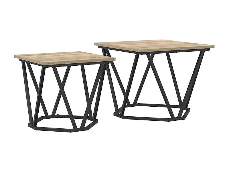 Tables basses salon-Tables d'appoint 2 pcs en bois d'ingénierie chêne Sonoma SHL94213